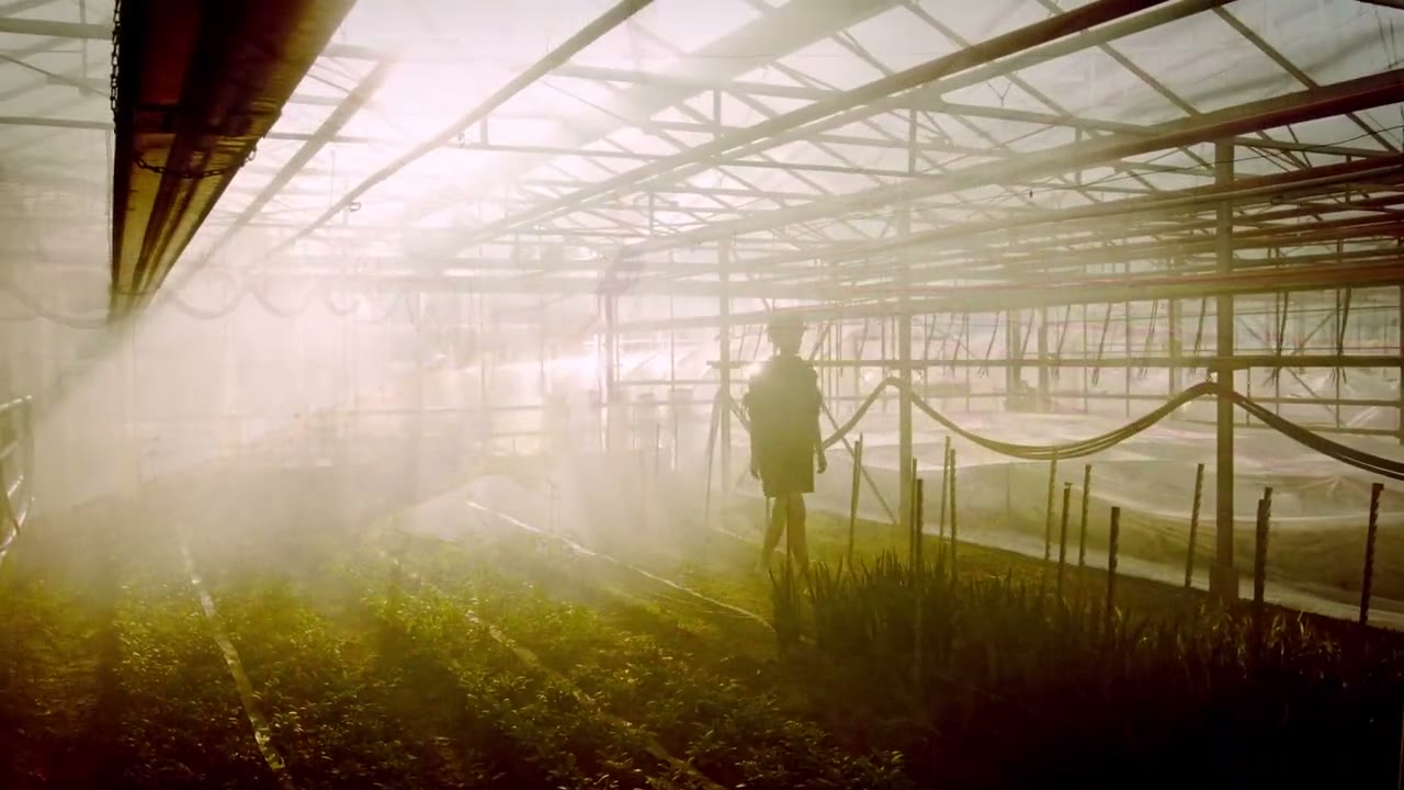Gegenlicht im dampfenden Gewächshaus