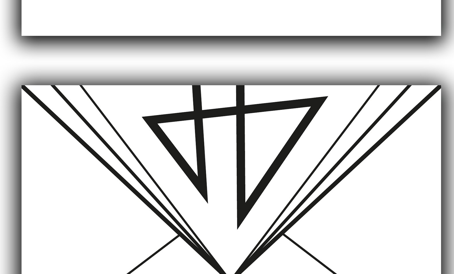 Rückseite der Briefhülle: das Monogramm läuft in Linien aus, die der Falz folgen