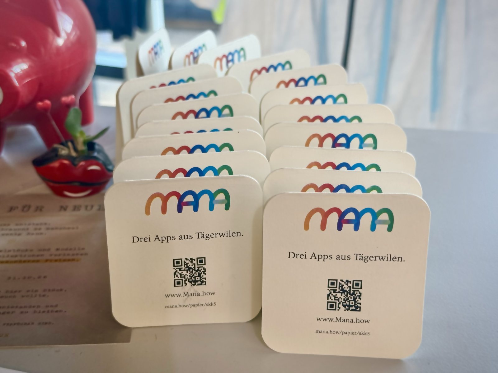 mana – Tischkarten «Drei Apps aus Tägerwilen»